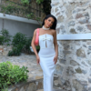 Liana Beyaz Tasarım Elbise - Görsel 4
