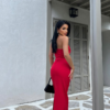 Liana Kırmızı Tasarım Elbise - Görsel 4